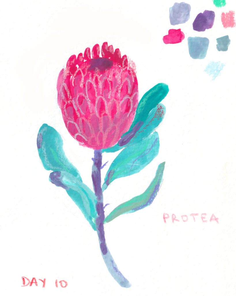 Jouer avec les pastels Neocolor protea2