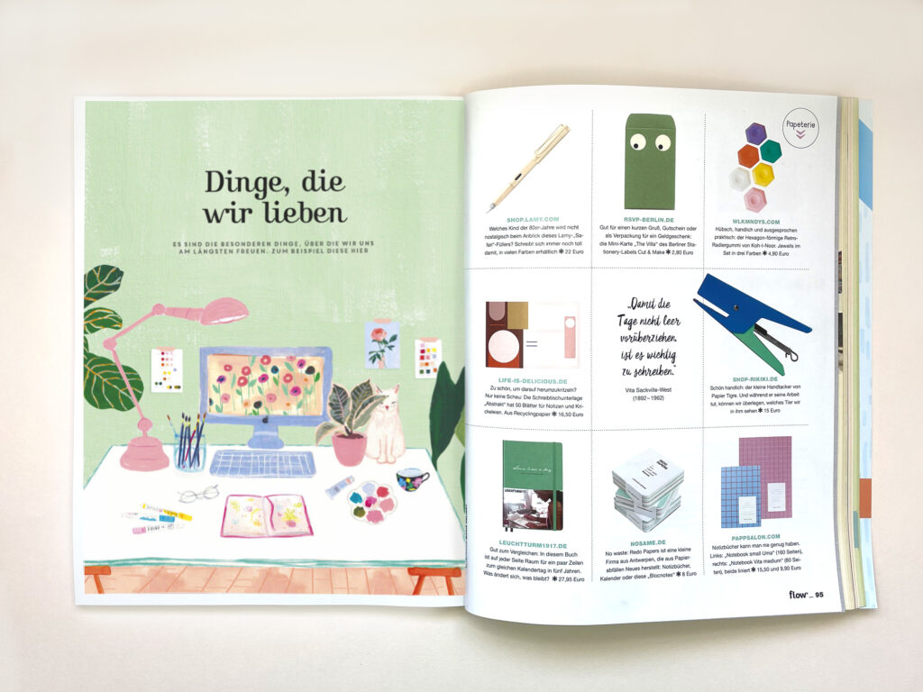 Flow magazin x Marie Deligny Illustration doublepage flow