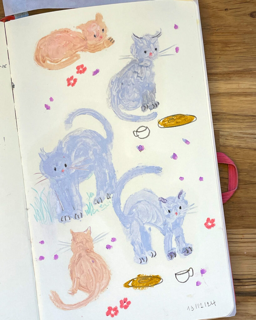 Les Pastels à l'huile, un Délice chat transparents