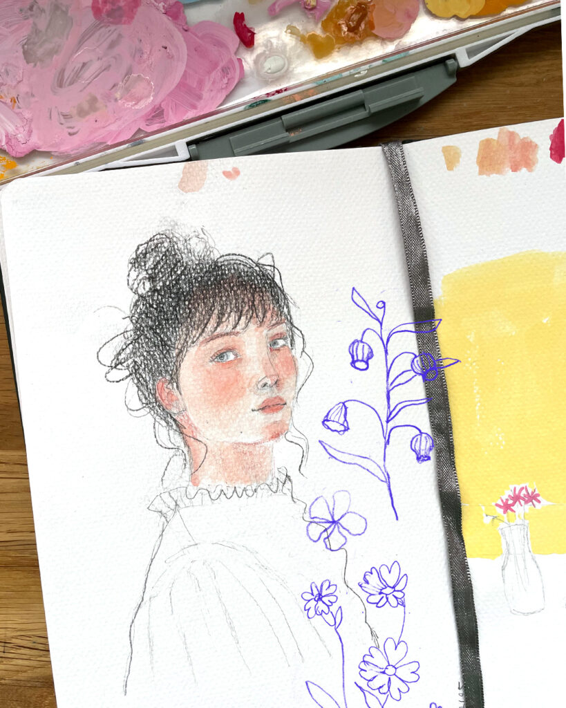 Défi 100 jours, première partie portrait inkflower