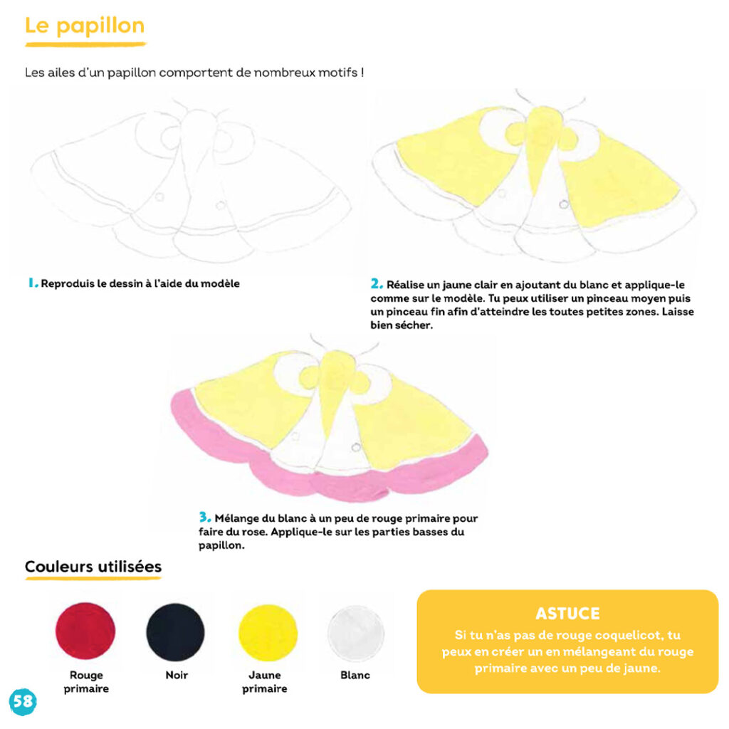 Je Peins à la Gouache : un premier voyage créatif pour les enfants extrait papillon1