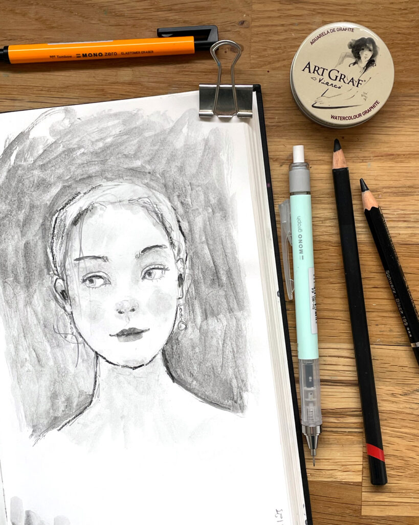 🎨 Mon matériel pour le dessin au graphite aquarelle (et mes conseils pour débuter) materiel graphite