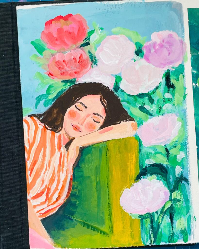 Jardin intérieur : un Leporello peint à la gouache moyen
