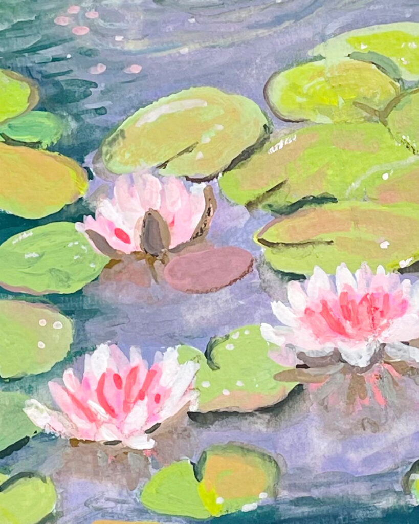 Jardin intérieur : un Leporello peint à la gouache nenuphars gp